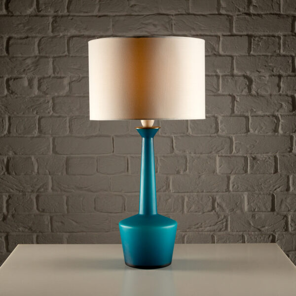 Teal Blue Glass Lamp by Kastrup, Denmark, 1960s