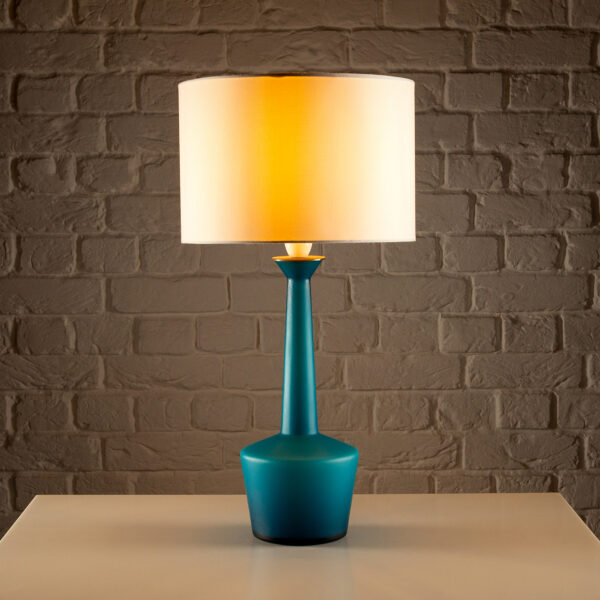 Teal Blue Glass Lamp by Kastrup, Denmark, 1960s - Image 2