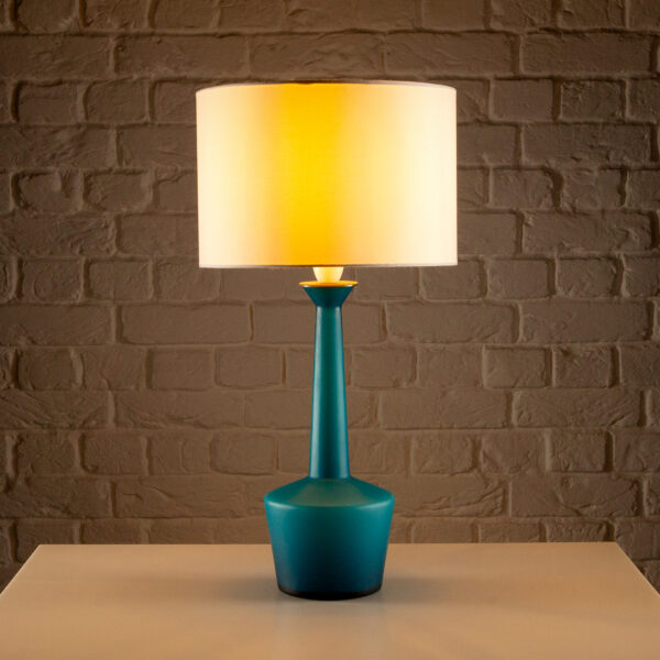 Teal Blue Glass Lamp by Kastrup, Denmark, 1960s - Image 3