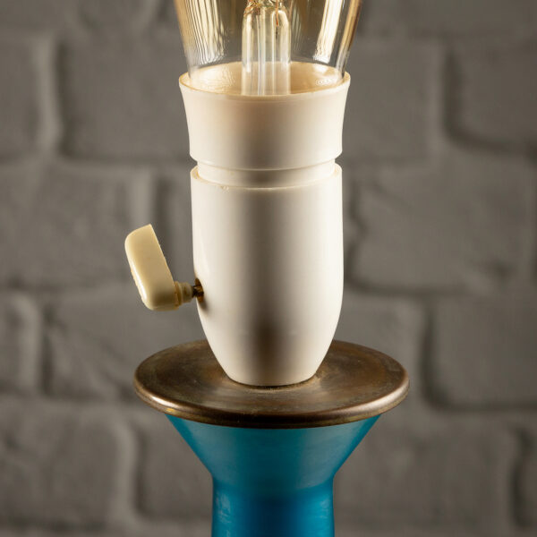 Teal Blue Glass Lamp by Kastrup, Denmark, 1960s - Image 7