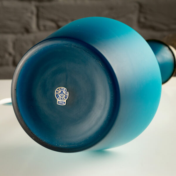 Teal Blue Glass Lamp by Kastrup, Denmark, 1960s - Image 8