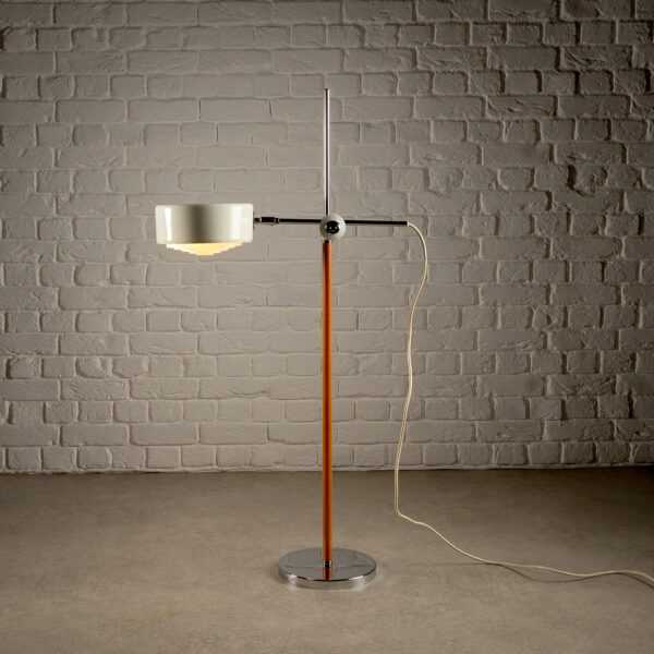 Leather and Chrome Simris Floor Lamp, Ateljé Lyktan, Sweden, 1970s - Image 4