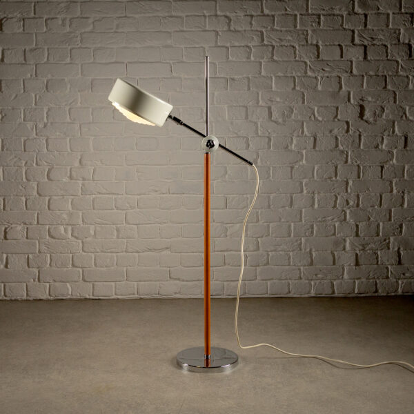 Leather and Chrome Simris Floor Lamp, Ateljé Lyktan, Sweden, 1970s - Image 2