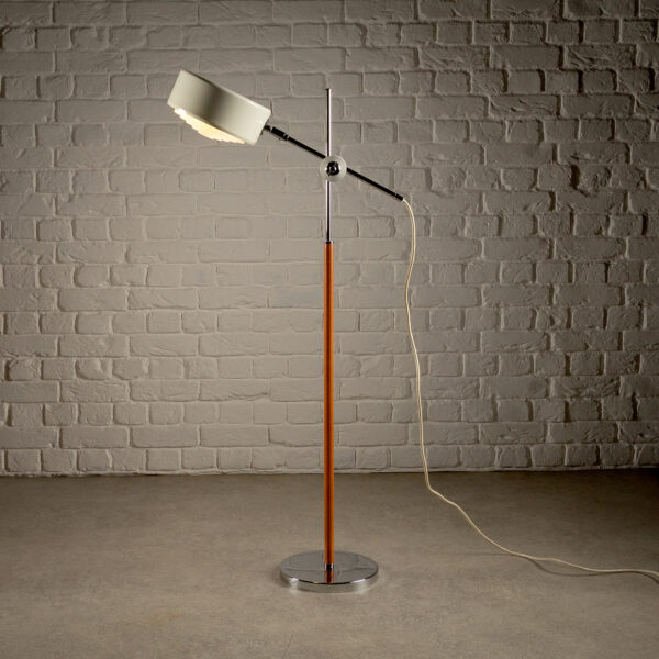Leather and Chrome Simris Floor Lamp, Ateljé Lyktan, Sweden, 1970s - Image 3