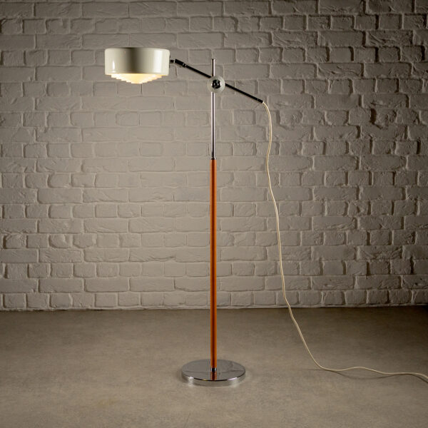Leather and Chrome Simris Floor Lamp, Ateljé Lyktan, Sweden, 1970s - Image 6