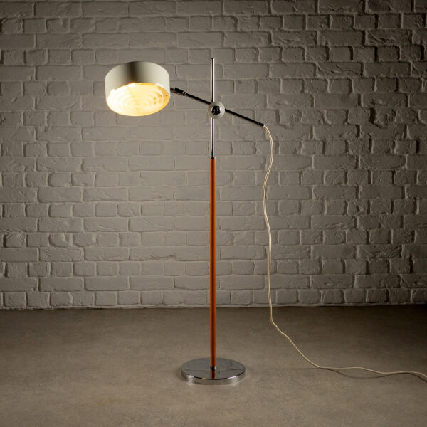 Leather and Chrome Simris Floor Lamp, Ateljé Lyktan, Sweden, 1970s - Image 7
