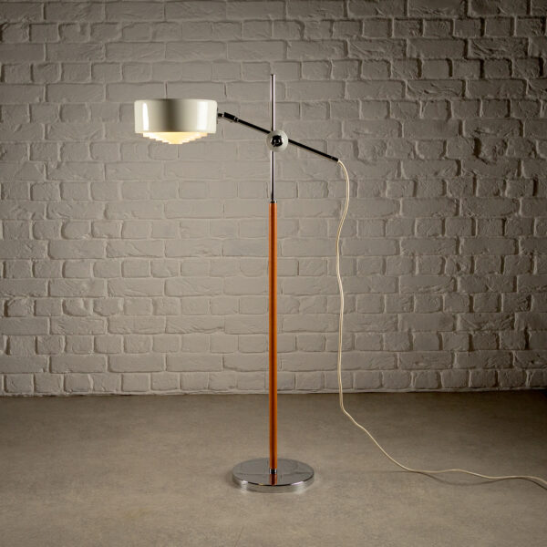 Leather and Chrome Simris Floor Lamp, Ateljé Lyktan, Sweden, 1970s - Image 9