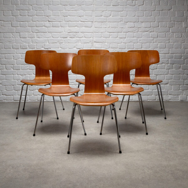 Set of 6 Model 3103 Hammer Chairs by Arne Jacobsen, Denmark, 1980s - Image 2