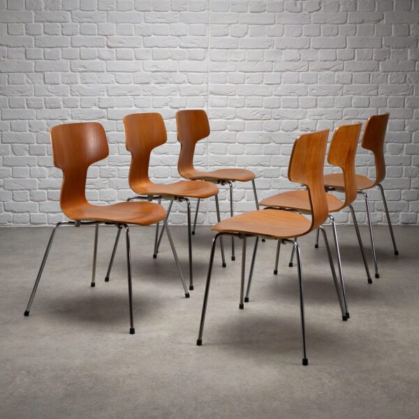 Set of 6 Model 3103 Hammer Chairs by Arne Jacobsen, Denmark, 1980s - Image 4