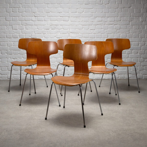Set of 6 Model 3103 Hammer Chairs by Arne Jacobsen, Denmark, 1980s - Image 3