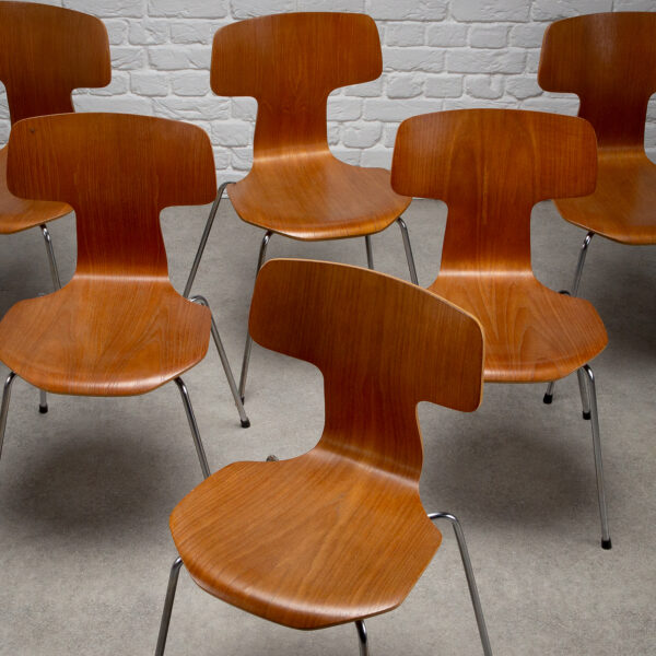 Set of 6 Model 3103 Hammer Chairs by Arne Jacobsen, Denmark, 1980s - Image 5