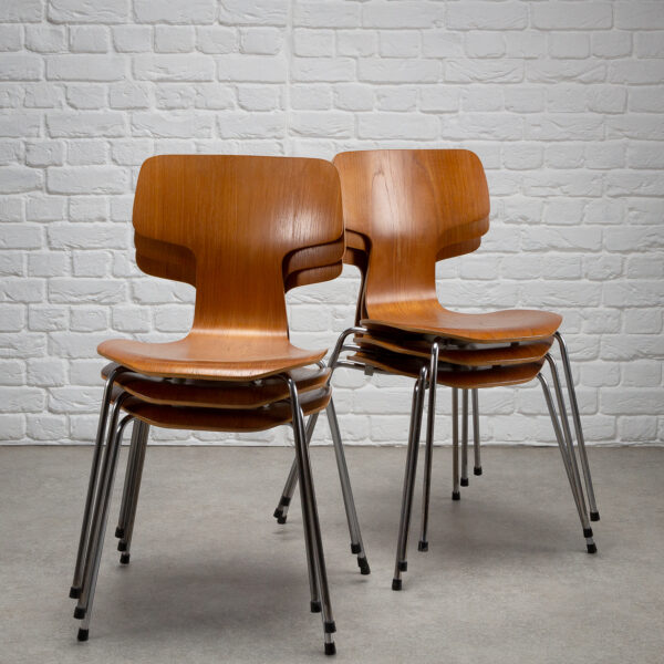 Set of 6 Model 3103 Hammer Chairs by Arne Jacobsen, Denmark, 1980s - Image 10