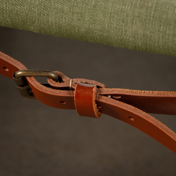 Pair of Kaare Klint Safari Chair Sage Green Canvas, Denmark 1960s - Image 11