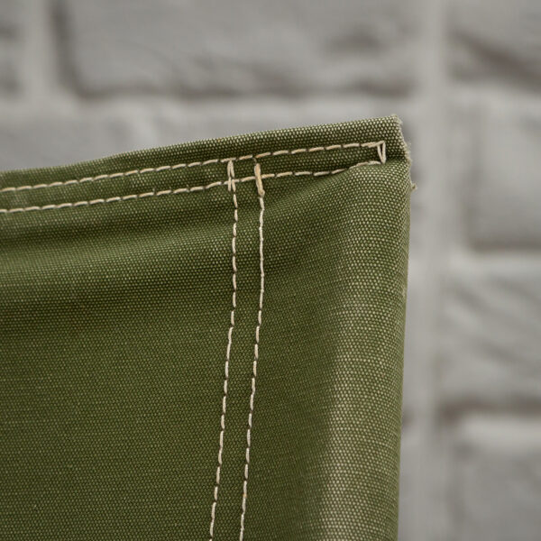 Pair of Kaare Klint Safari Chair Sage Green Canvas, Denmark 1960s - Image 15