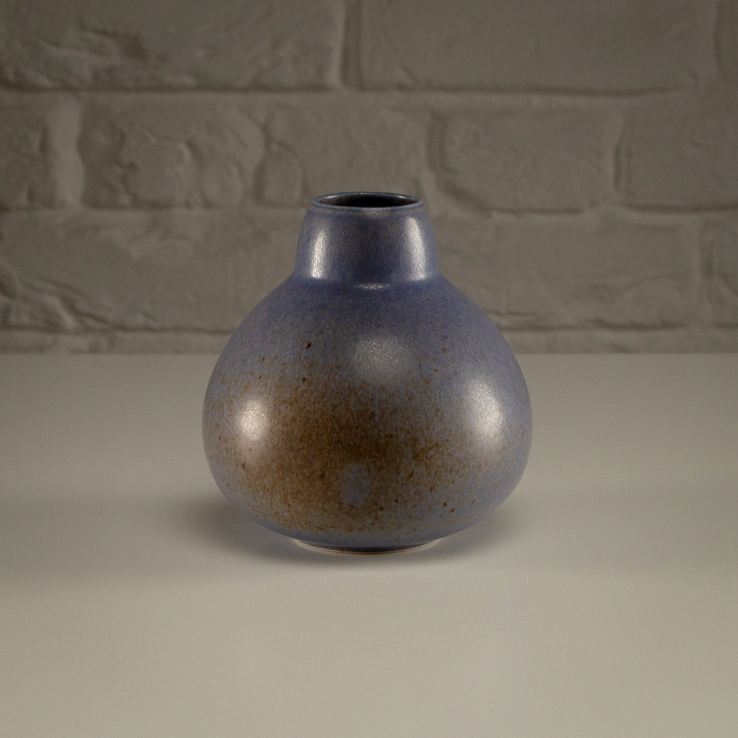 Saxbo Vase in Blue Hare's Fur Glaze, Denmark, 1930-1949