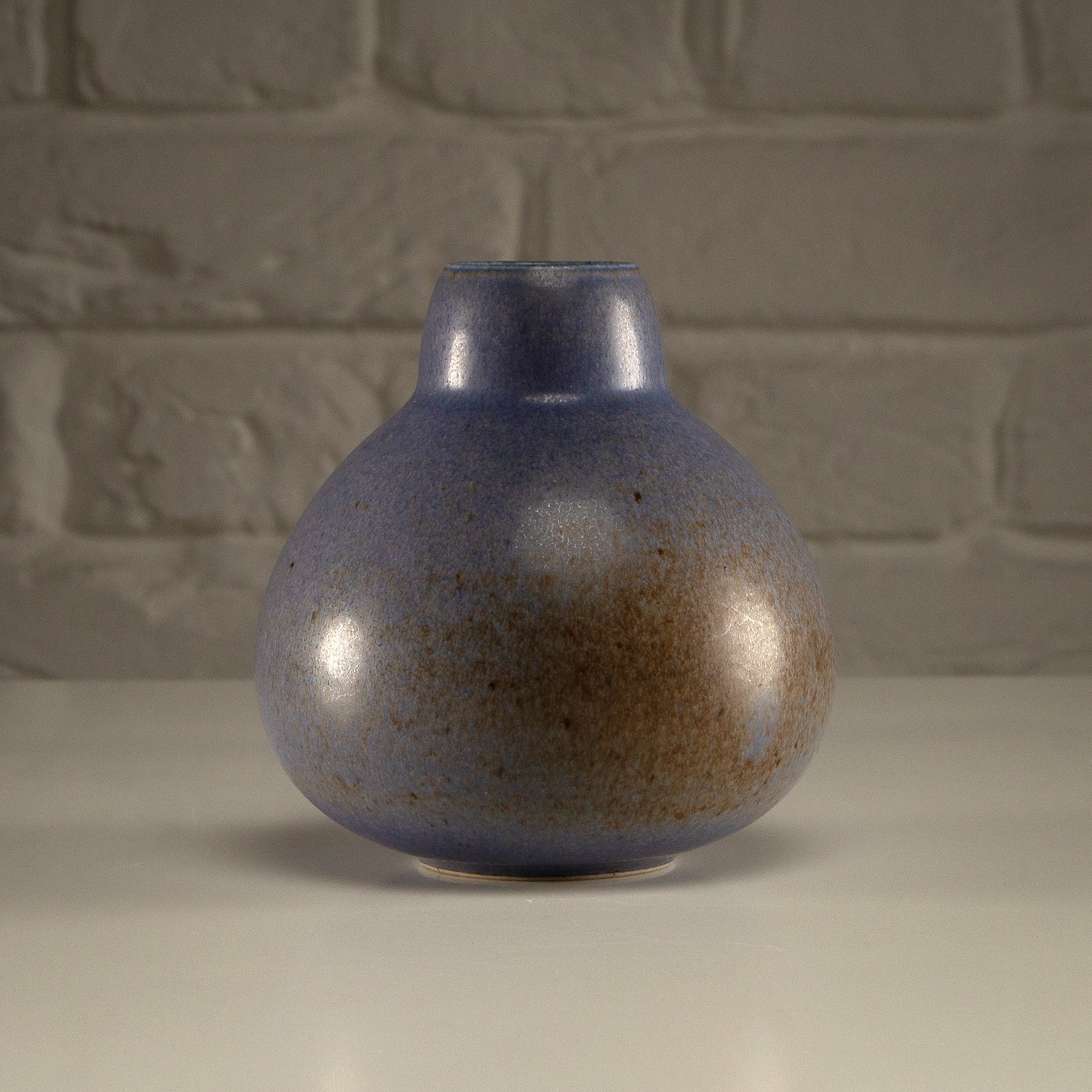 Saxbo Vase in Blue Hare's Fur Glaze, Denmark, 1930-1949 - Image 8