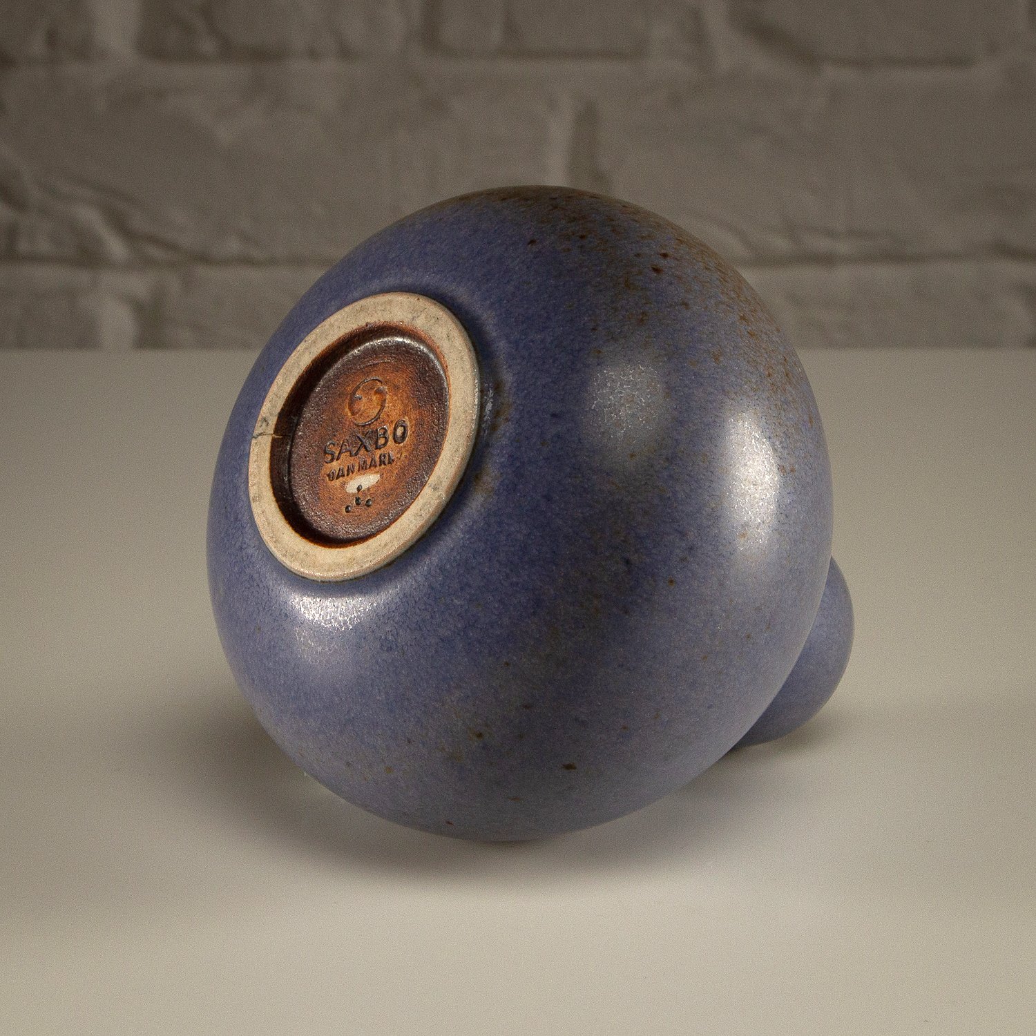 Saxbo Vase in Blue Hare's Fur Glaze, Denmark, 1930-1949 - Image 12