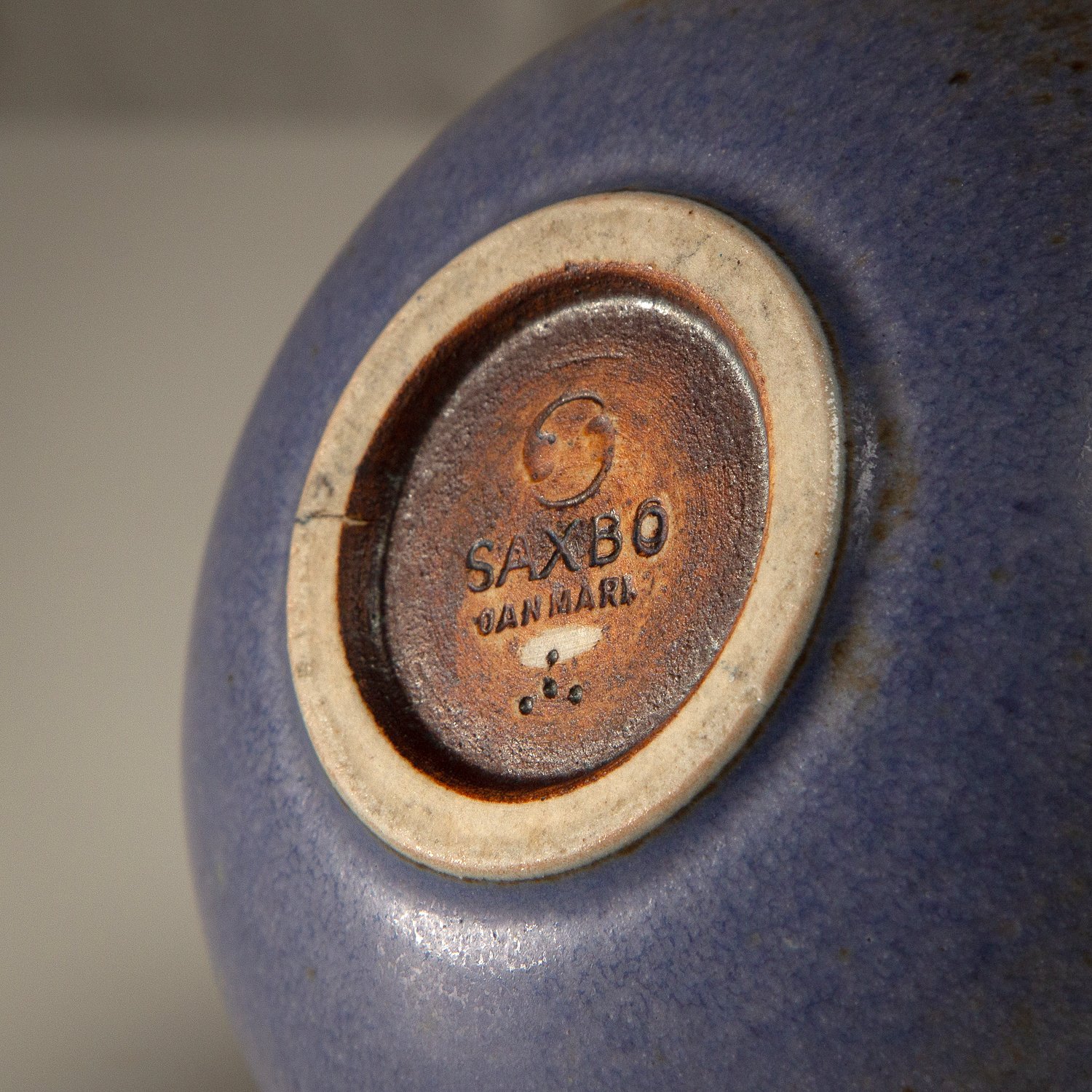 Saxbo Vase in Blue Hare's Fur Glaze, Denmark, 1930-1949 - Image 13