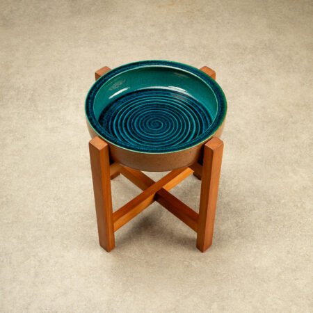 Stoneware Bowl and Stand by Richard Manz for Knabstrup Atelier, Denmark, 1960s