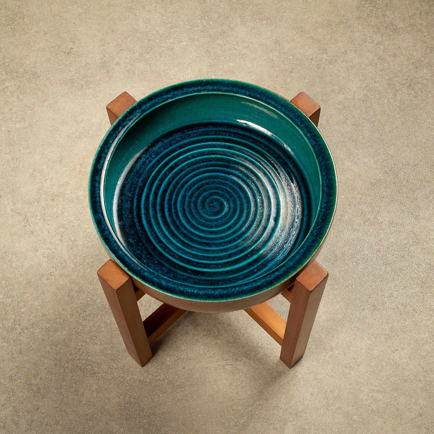 Stoneware Bowl and Stand by Richard Manz for Knabstrup Atelier, Denmark, 1960s - Image 3