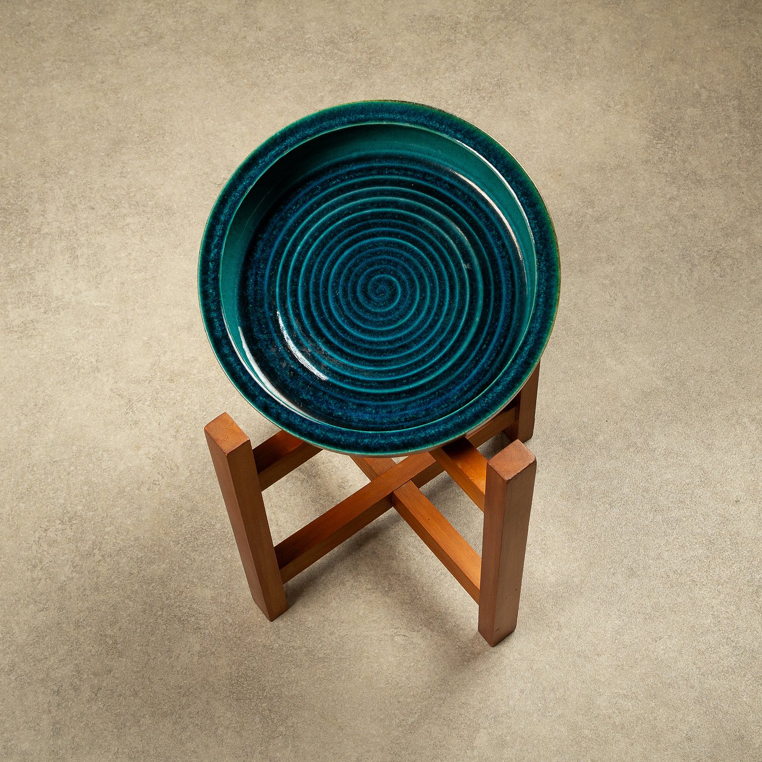 Stoneware Bowl and Stand by Richard Manz for Knabstrup Atelier, Denmark, 1960s - Image 4