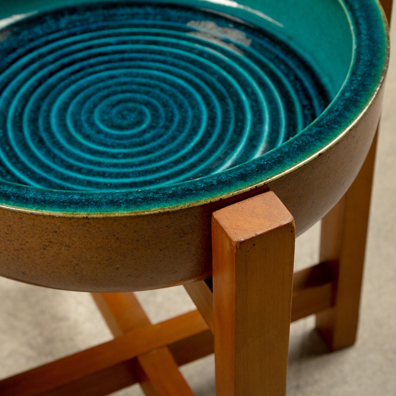 Stoneware Bowl and Stand by Richard Manz for Knabstrup Atelier, Denmark, 1960s - Image 8