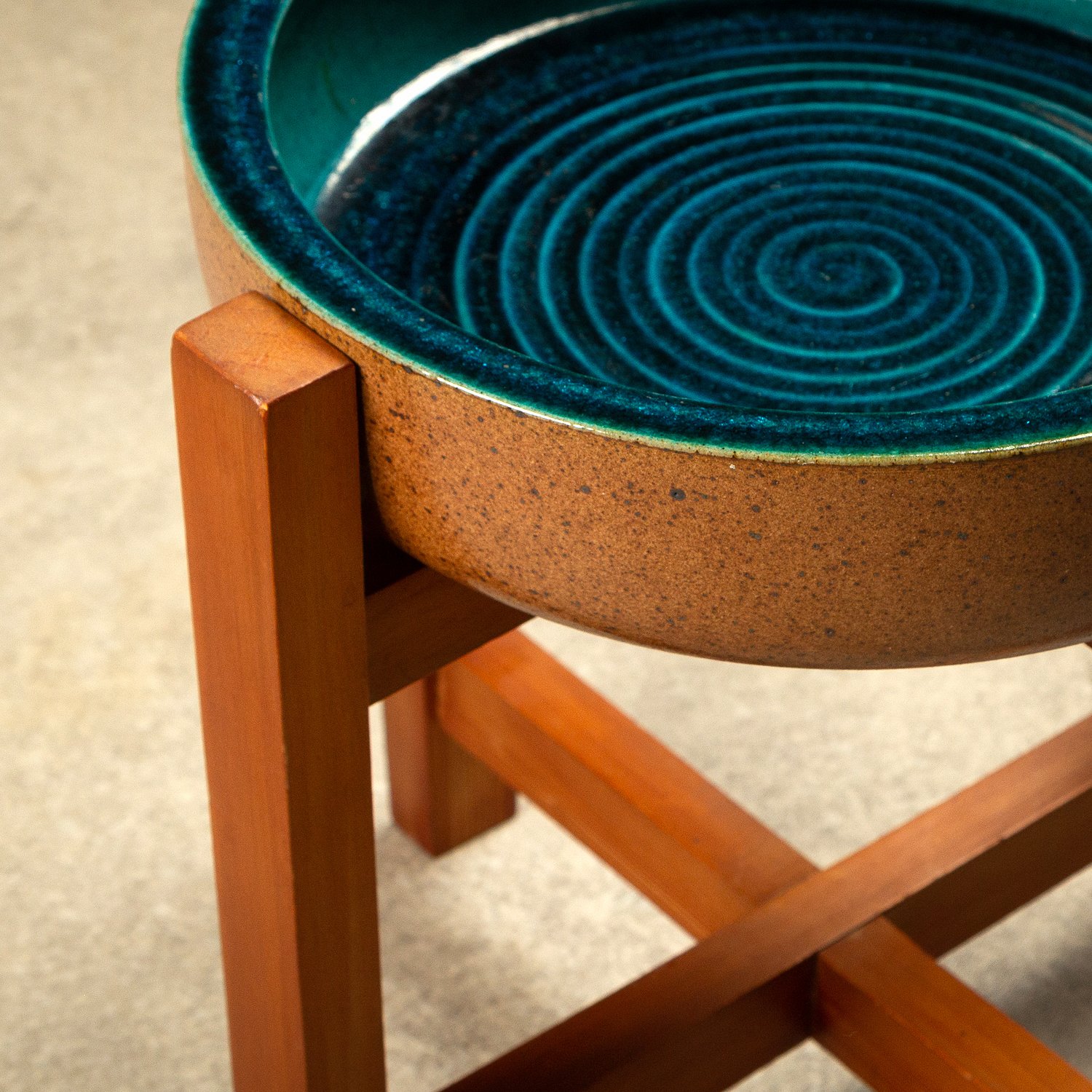 Stoneware Bowl and Stand by Richard Manz for Knabstrup Atelier, Denmark, 1960s - Image 11