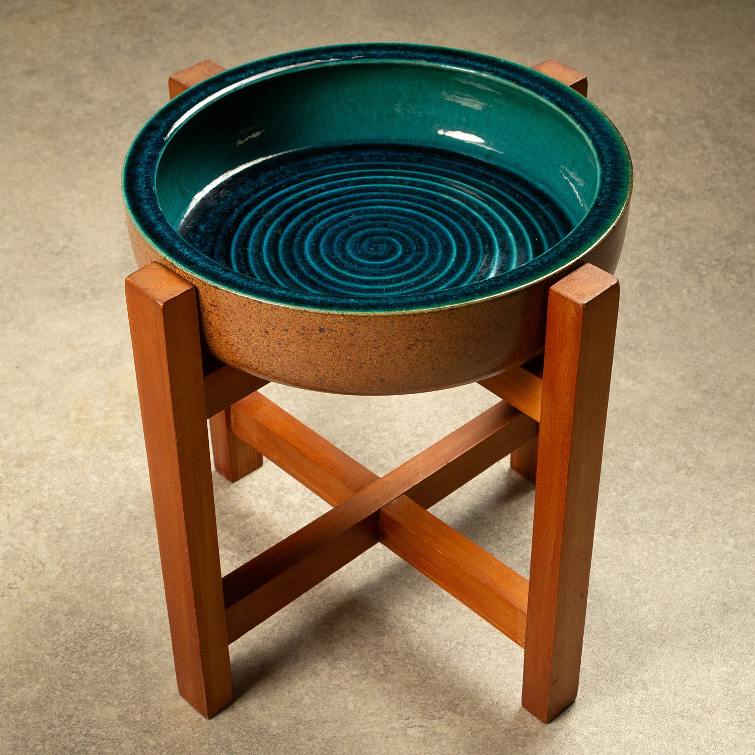 Stoneware Bowl and Stand by Richard Manz for Knabstrup Atelier, Denmark, 1960s - Image 6