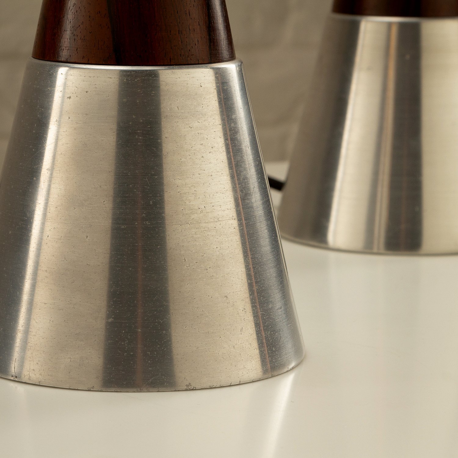 Pair of Rosewood and Aluminium Table Lamps by Bergboms, Sweden, 1950s - Image 10