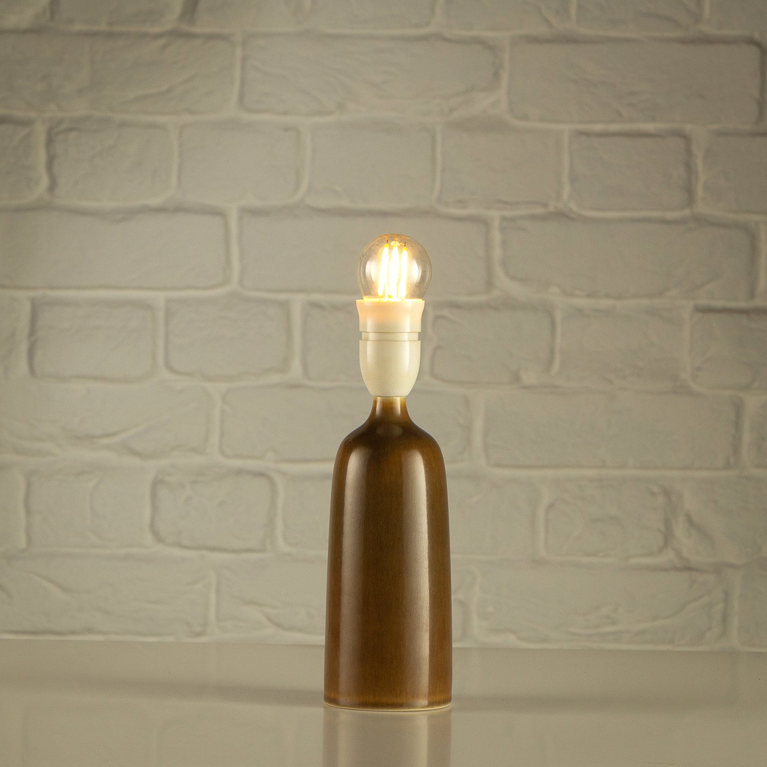 Hare's Fur Glaze Table Lamp by Palshus, Denmark, 1960s - Image 2
